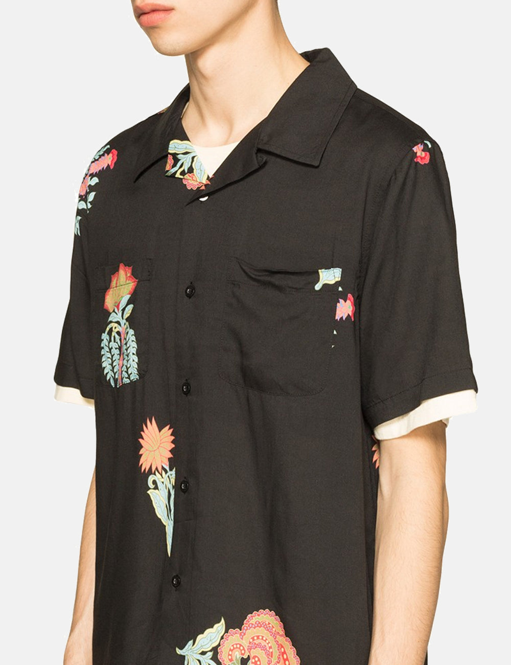 Stussy Hana Printed Short Sleeve Shirt - Black