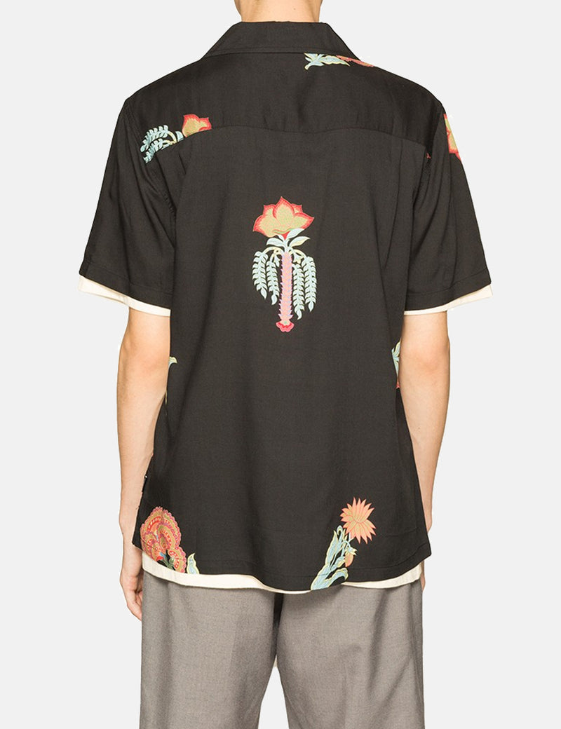 Stussy Hana Printed Short Sleeve Shirt - Black