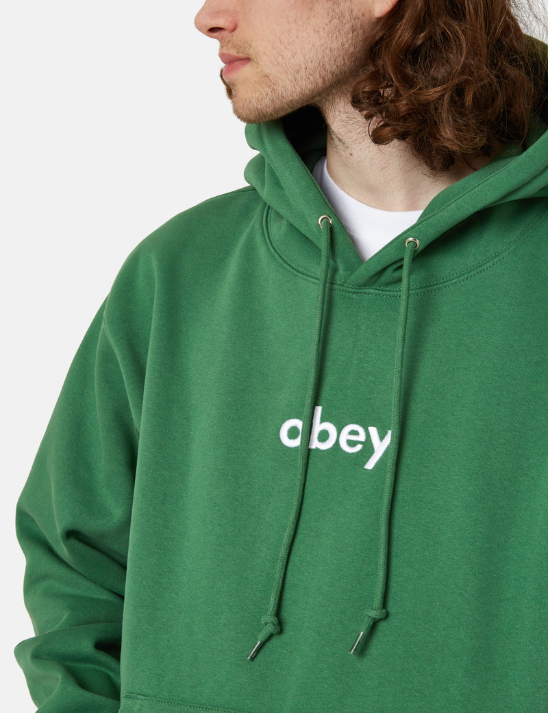 OBEY Lowercase Hooded Sweatshirt Palm Leaf Green I Urban Excess