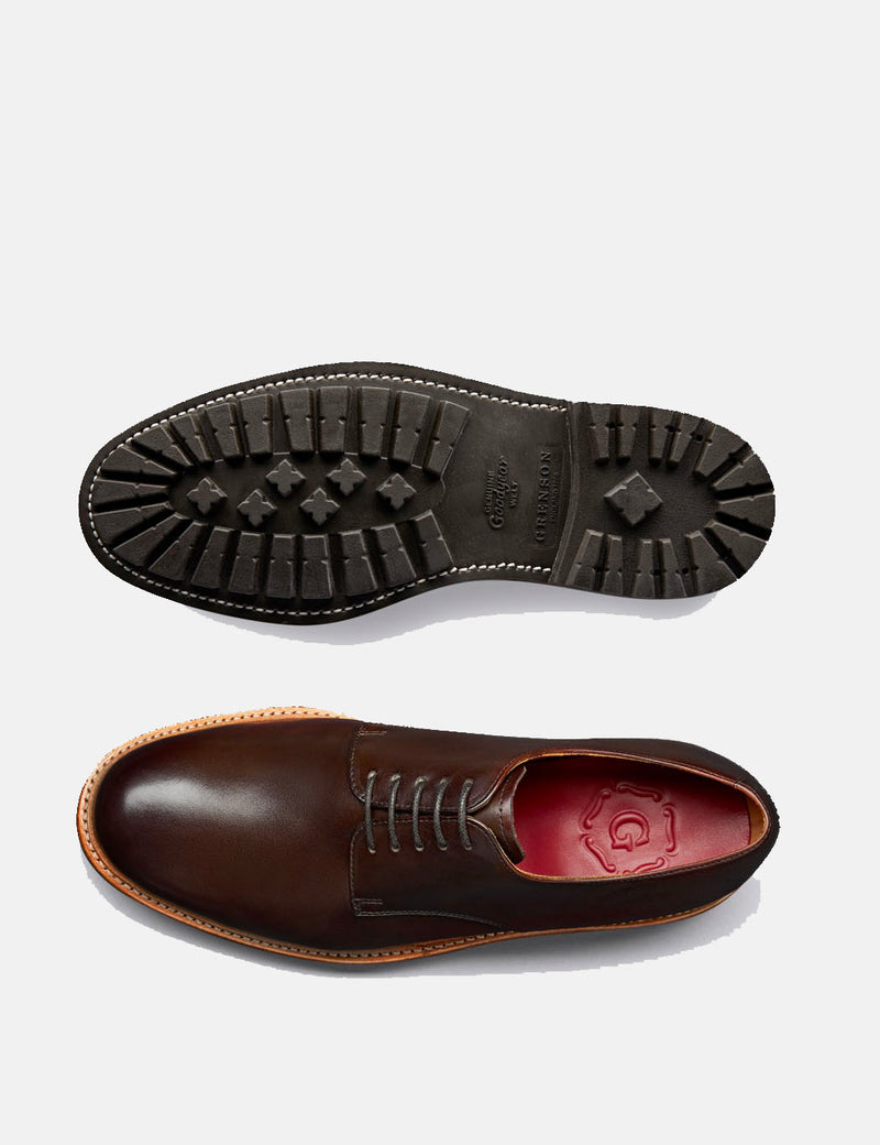 Grenson Curt Derby Shoes - Dark Brown