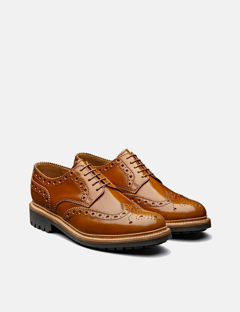 Grenson Archie Brogue Shoes - Amber