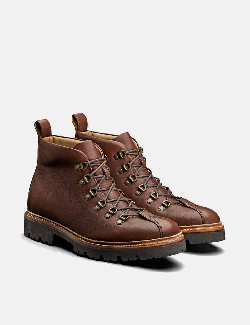 Grenson Bobby Hiker Boot (Smooth Leather) - Brown