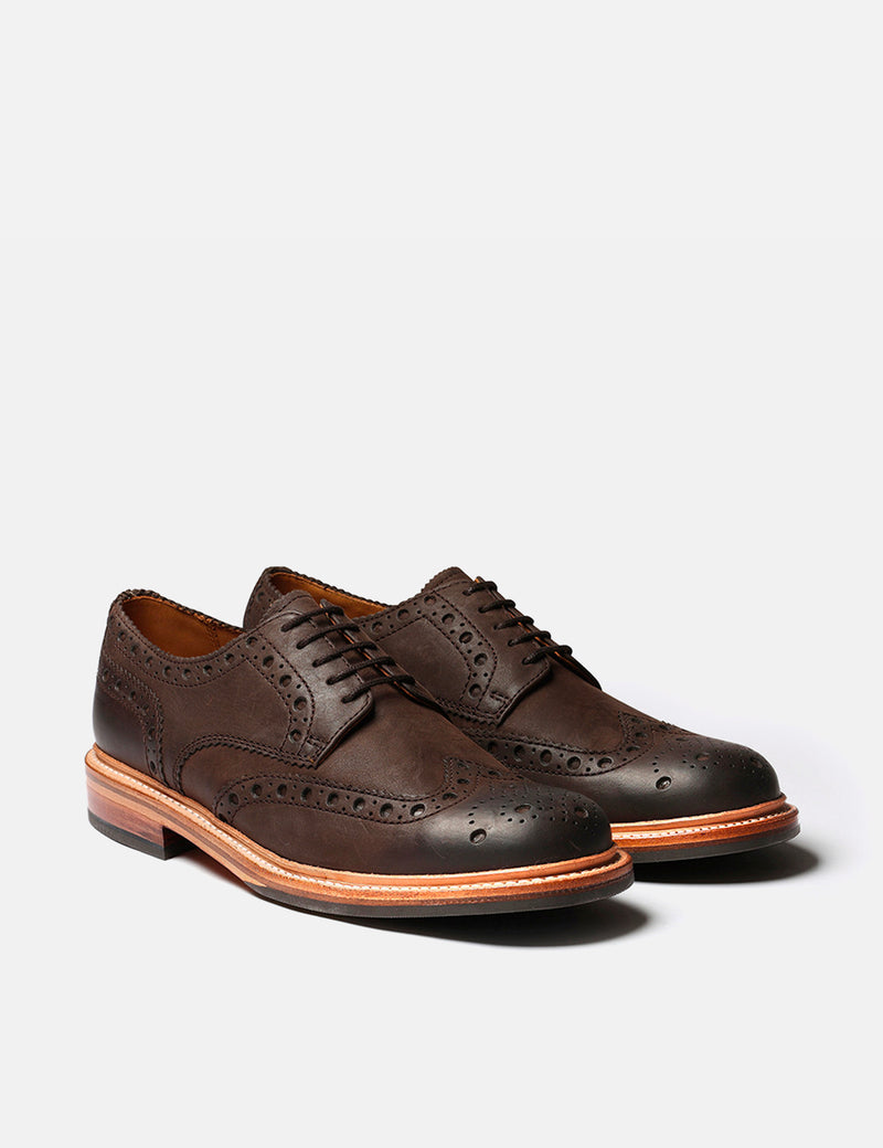 Grenson Archie Brogue (Nubuck Leather) - Brown Burnished