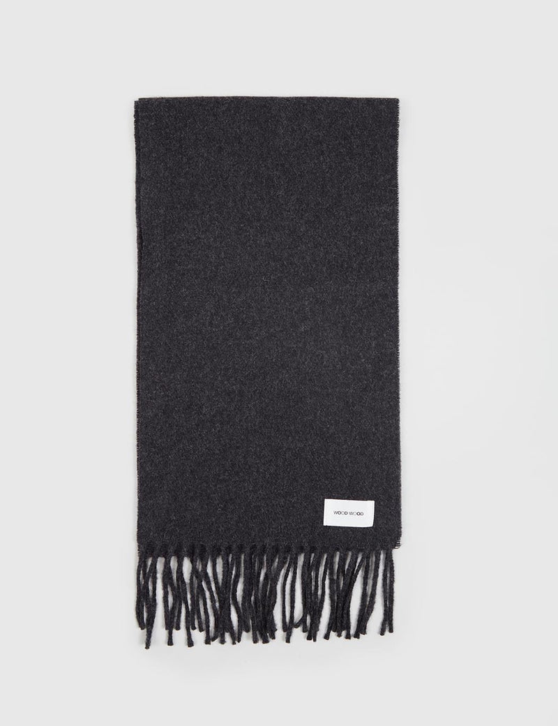 Wood Wood Tadd Wool Scarf - Dark Grey Melange