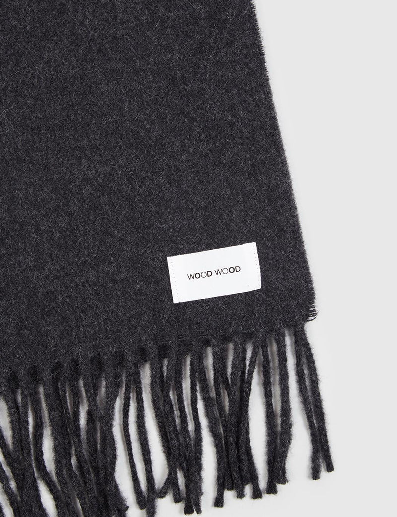 Wood Wood Tadd Wool Scarf - Dark Grey Melange