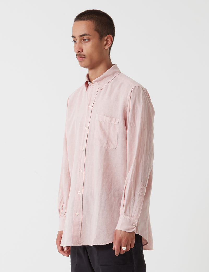 Stan Ray Brooklyn Long Sleeve Shirt - Pink Grey Daze