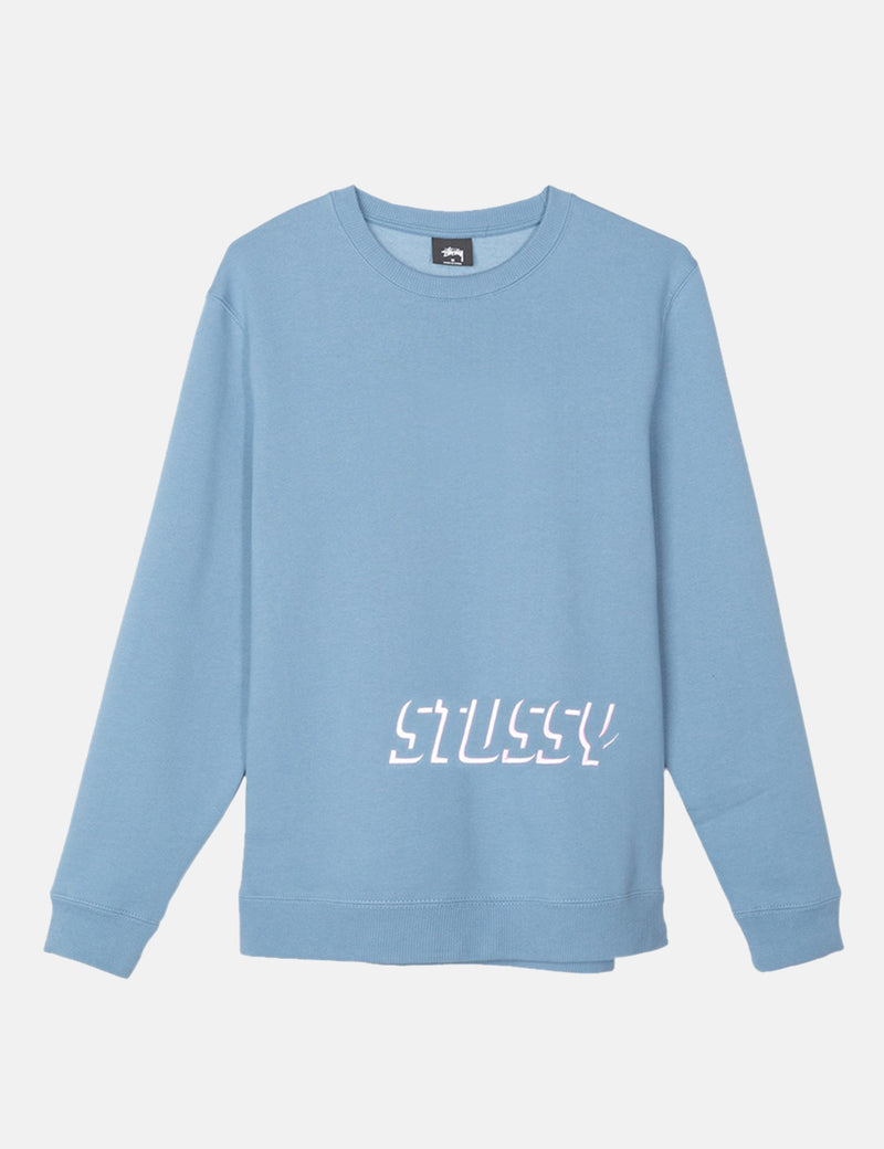 Stussy Shadow Applique Crew Sweatshirt - Steel Grey