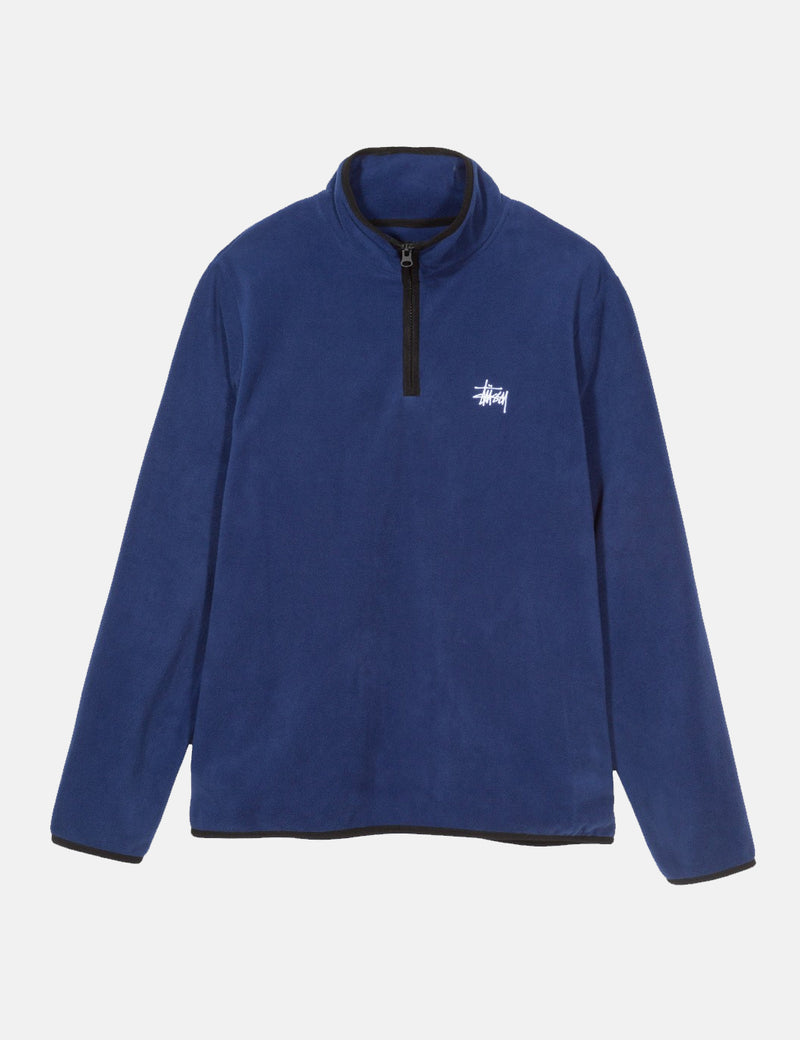 Stussy Polar Fleece Half Zip Sweatshirt - Royal Blue