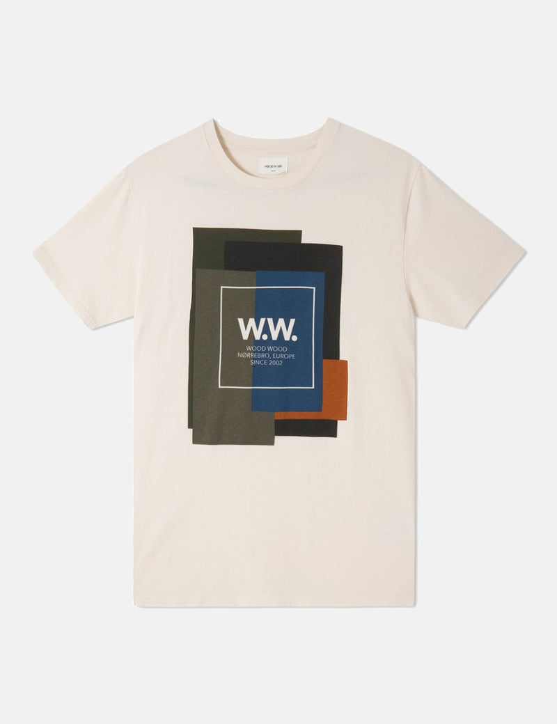 Wood Wood Quilt T-Shirt - Off White