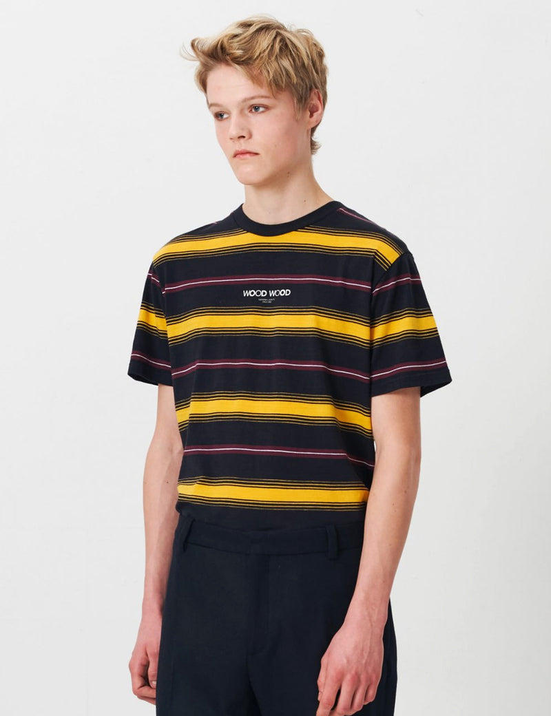 Wood Wood Perry T-Shirt - Yellow Stripe