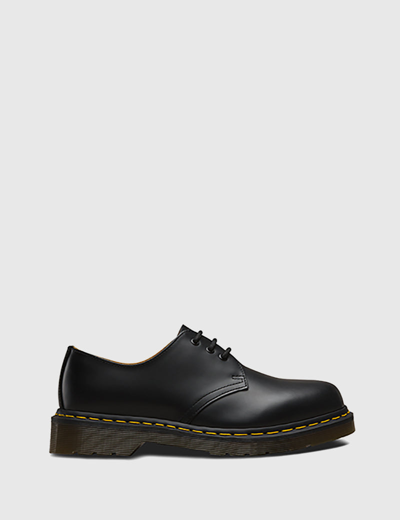 Dr Martens 1461 Shoes (11838002) - Black Smooth/Yellow Welt Stiching