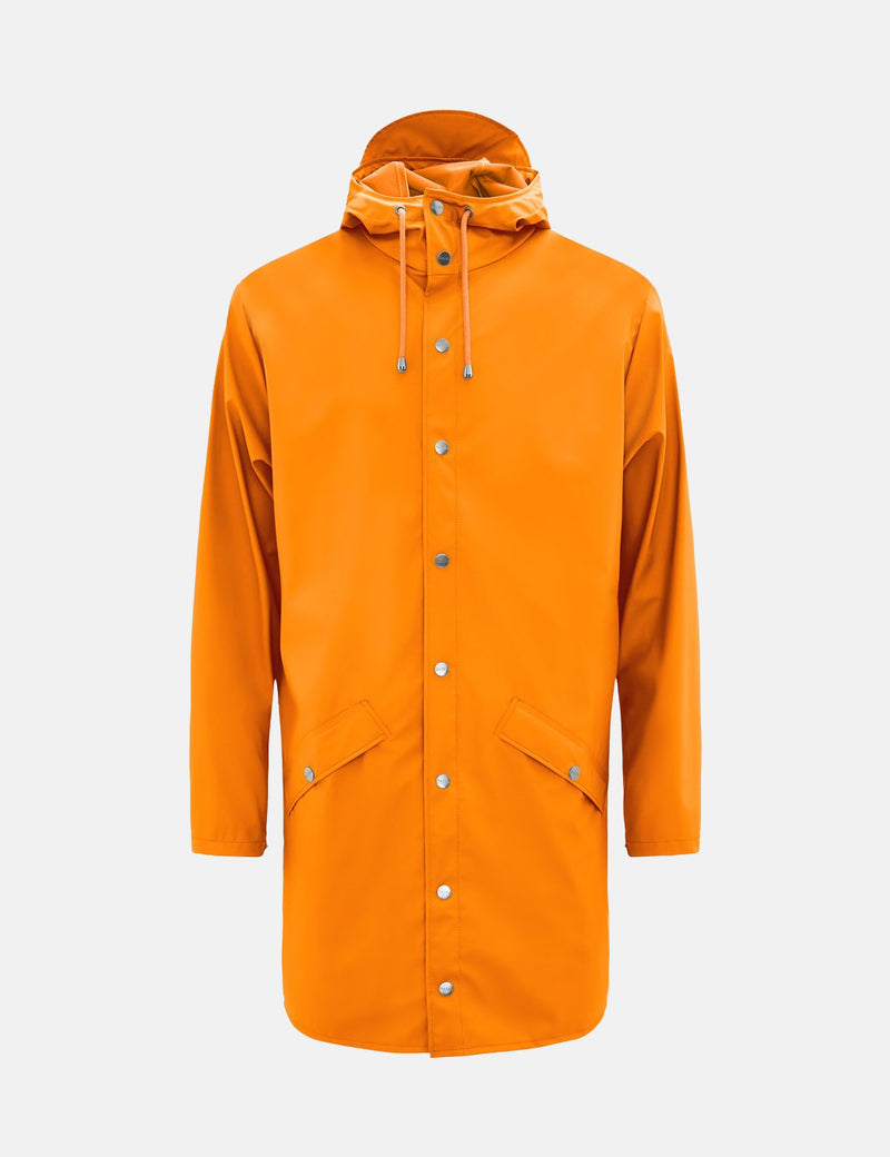 Rains Long Jacket - Fire Orange