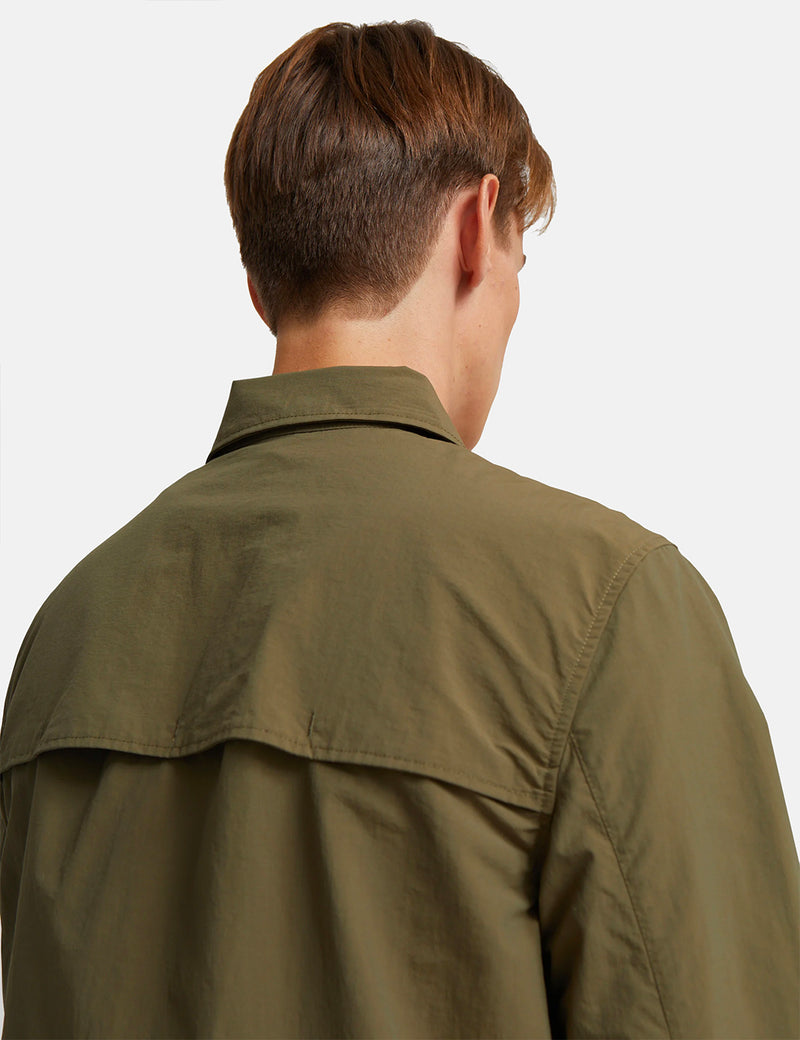 Wood Wood Fabian Tech Overshirt - Olive Green