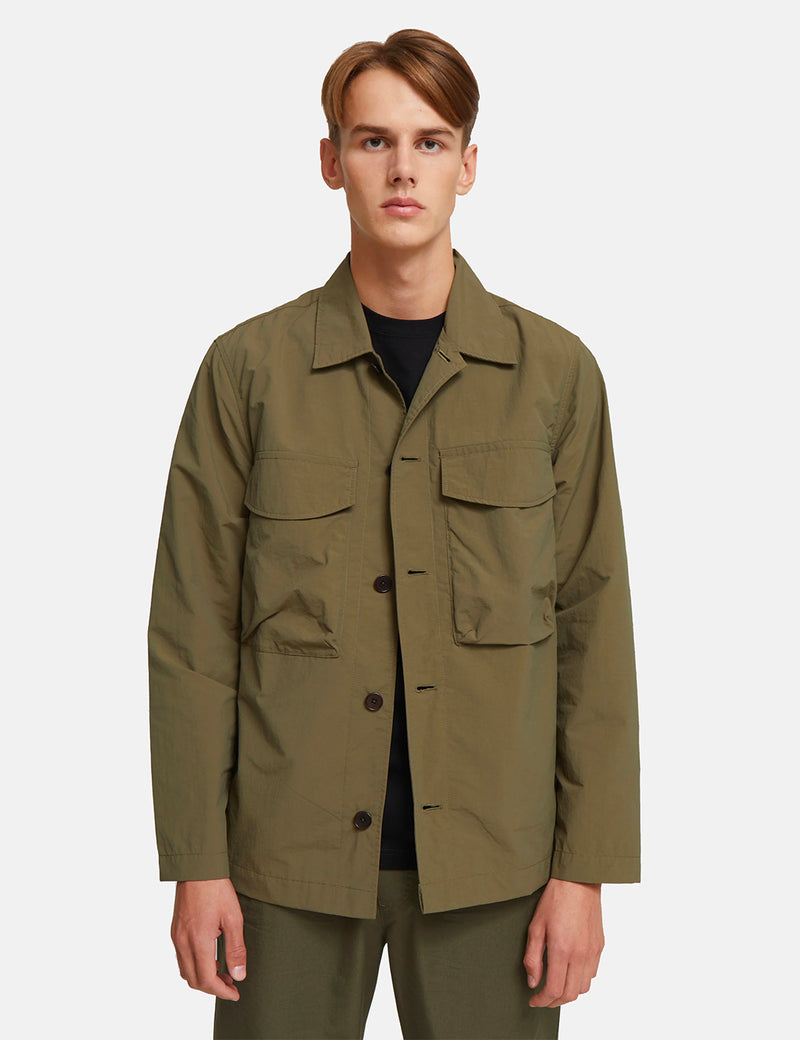 Wood Wood Fabian Tech Overshirt - Olive Green