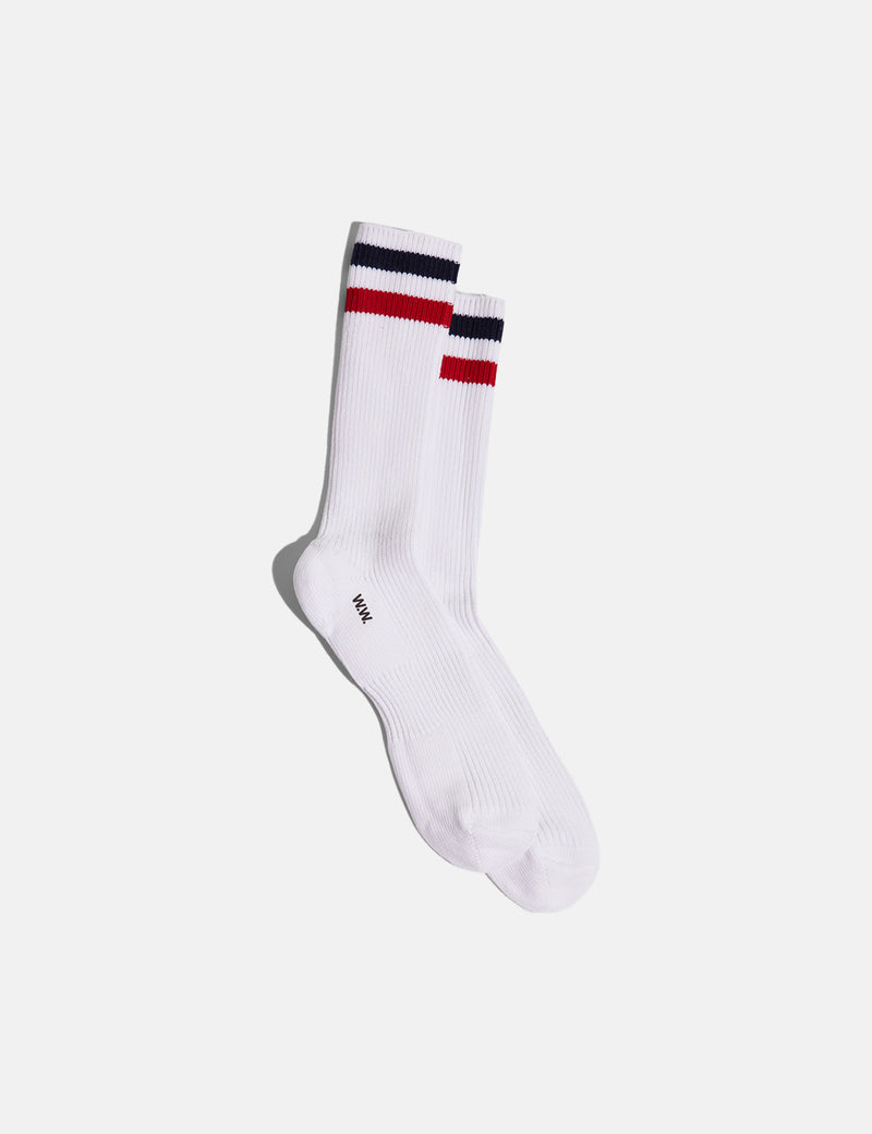 Wood Wood Peyton Sport Cotton Socks - White/Red