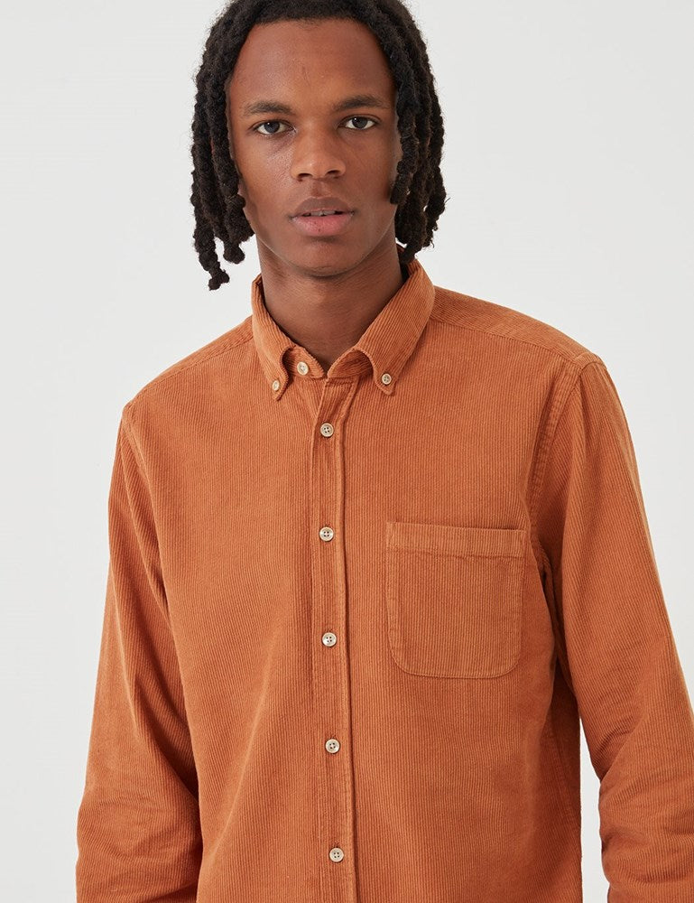 Portuguese Flannel Lobo Shirt (Cord) - Pastel Brick Orange
