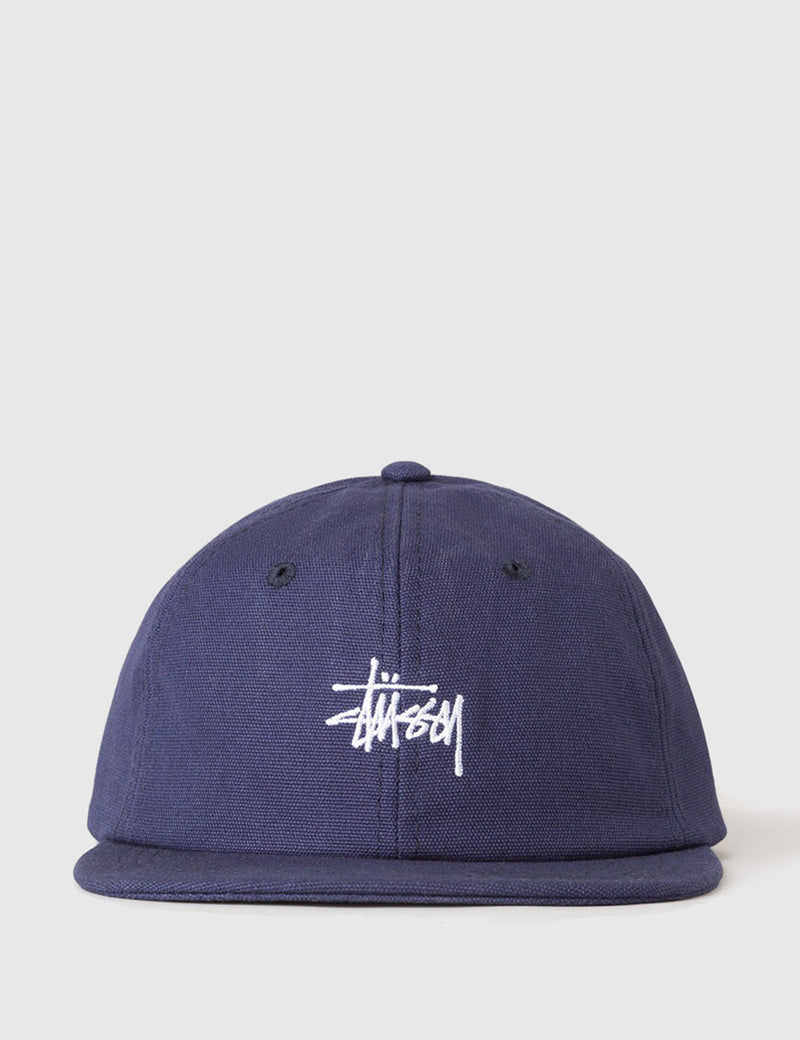 Stussy Smooth Stock Canvas Cap - Navy Blue