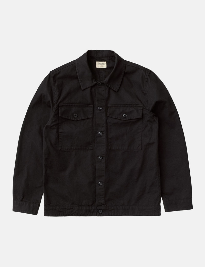 Nudie Jeans Colin Canvas Overshirt - Black