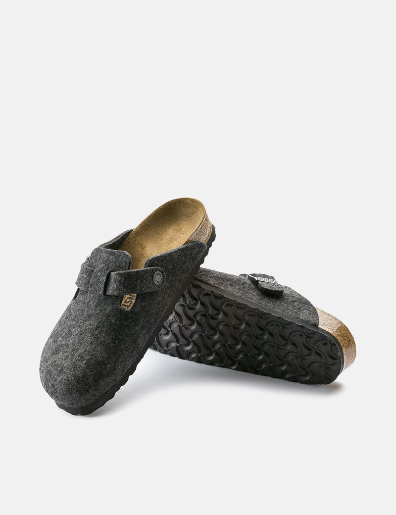 Womens Birkenstock Boston Wool Felt (Narrow) - Anthracite Grey