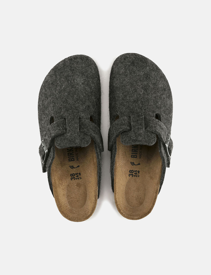 Womens Birkenstock Boston Wool Felt (Narrow) - Anthracite Grey