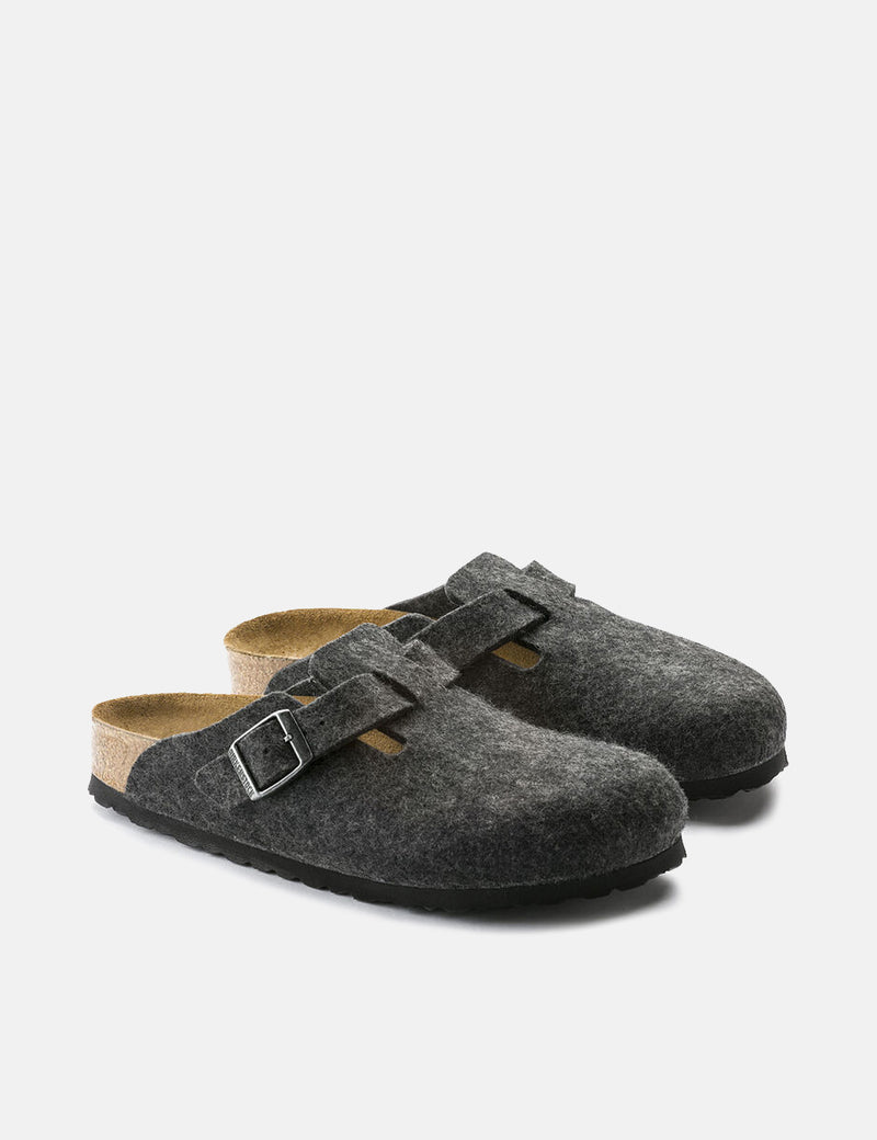 Womens Birkenstock Boston Wool Felt (Narrow) - Anthracite Grey