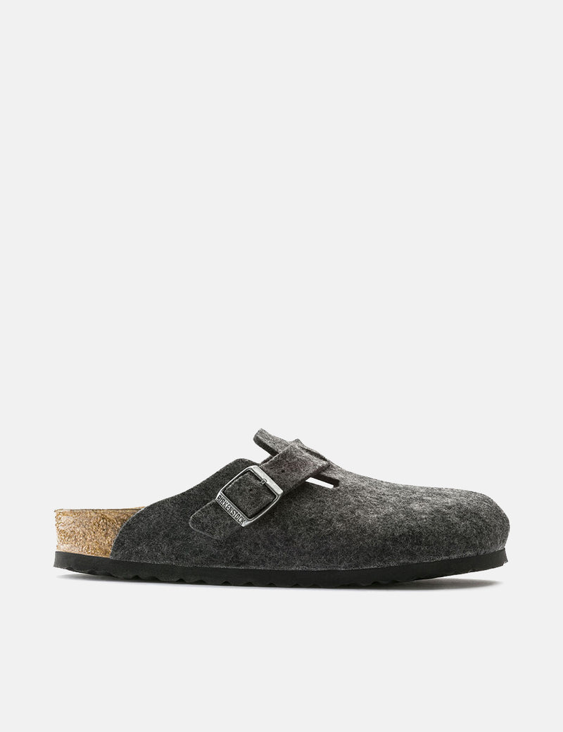 Womens Birkenstock Boston Wool Felt (Narrow) - Anthracite Grey