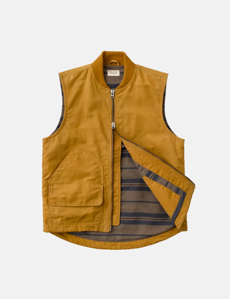 Nudie Jeans Douglas Duck Vest - Ochre Brown