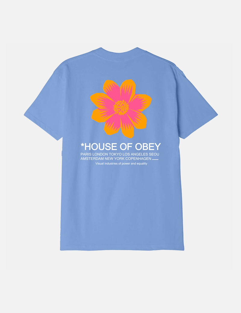 OBEY House of Obey Flower T-Shirt - Digital Violet Purple