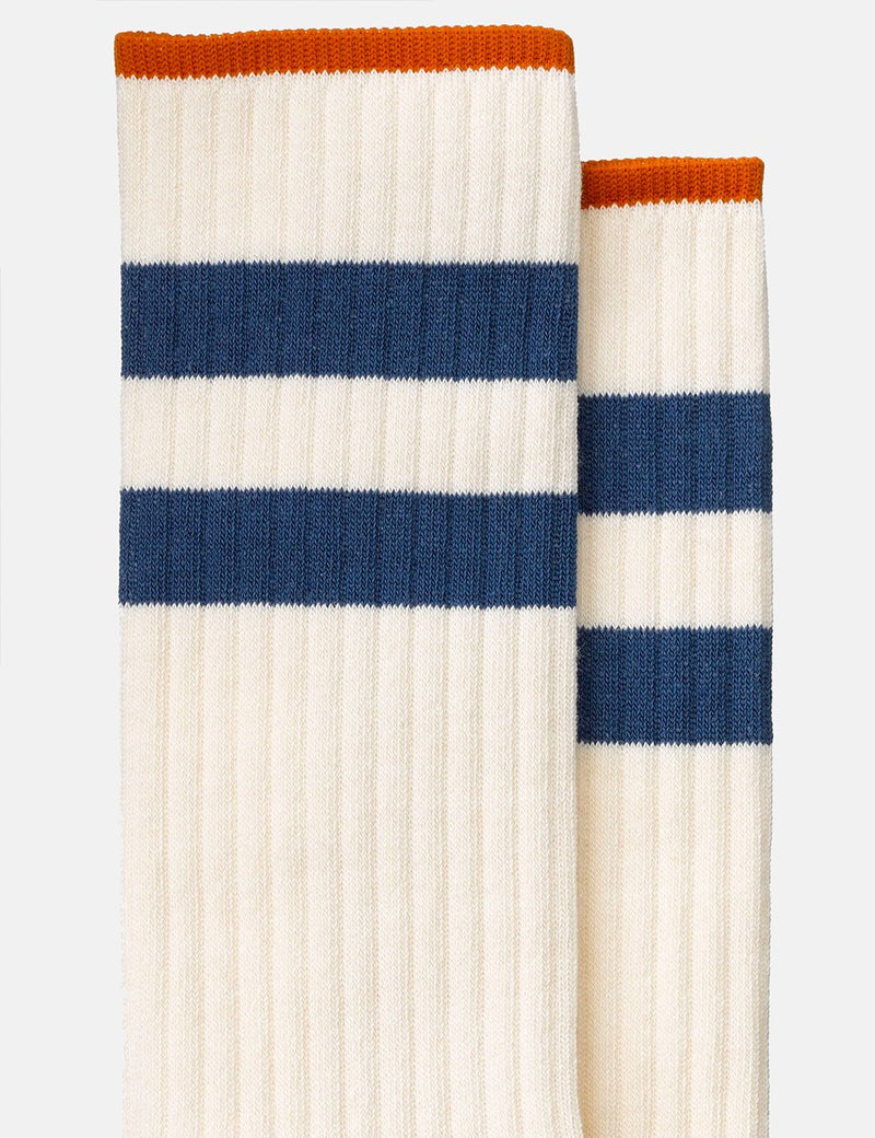 Nudie Amundsson Sport Socks - White/Navy