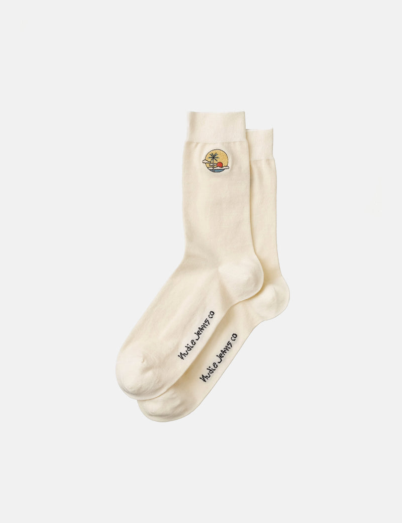Nudie Olsson Sunset Socks - Off White
