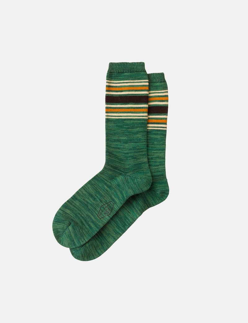 Nudie Rasmusson Striped Socks - Pistaccio Green