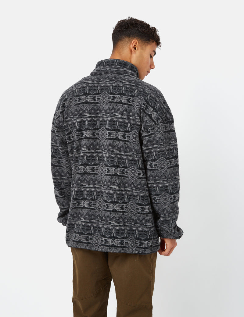 Columbia Helvetia half snap fleece in stone 80s stripe print