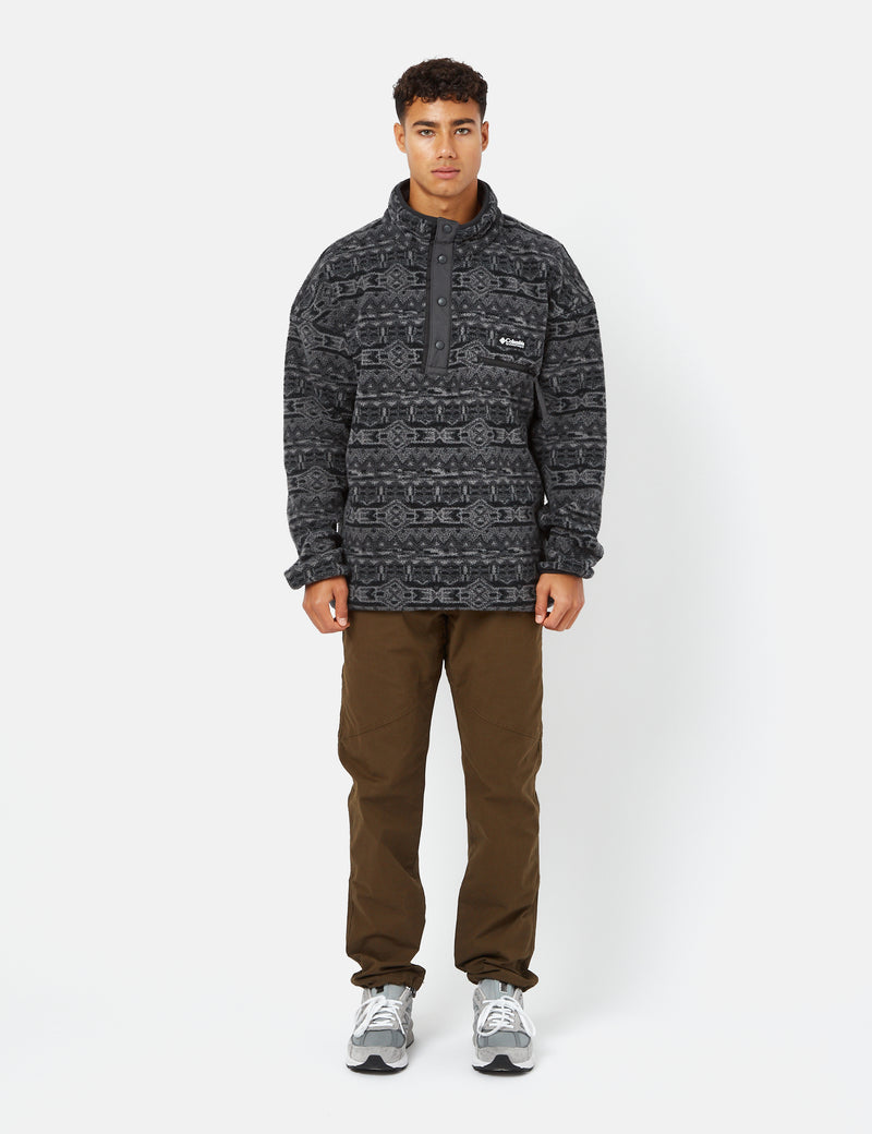 Columbia Helvetia Half Snap Fleece (80s Stripe Print) - Black I UE