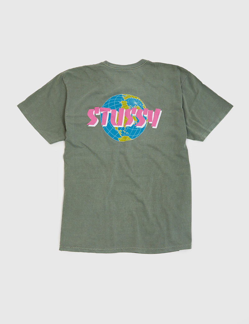 Stussy Global T-Shirt - Olive Green