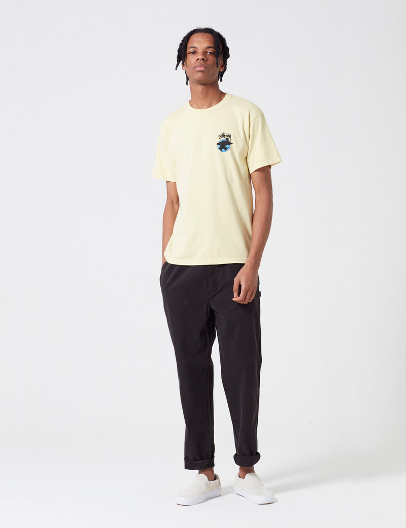 Stussy Surfman Dot Pigment Dyed T-Shirt - Yellow