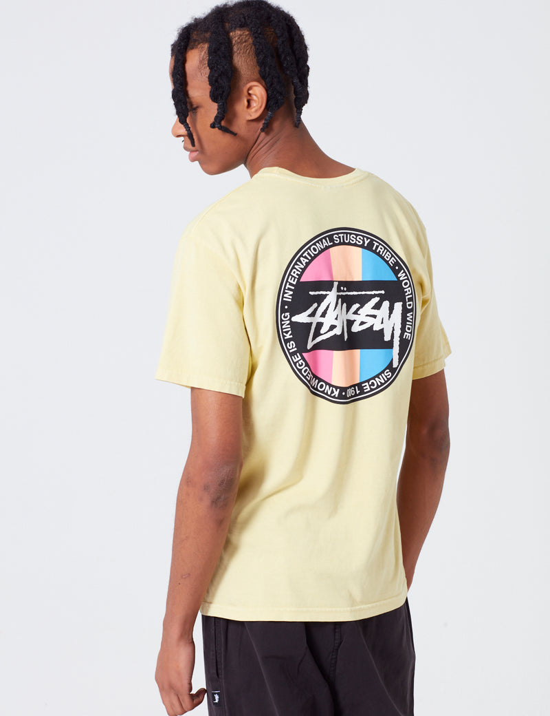 Stussy Surfman Dot Pigment Dyed T-Shirt - Yellow