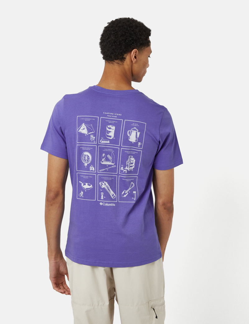 Columbia Rapid Ridge™ T-Shirt II (Campsite Icons) - Purple Lotus