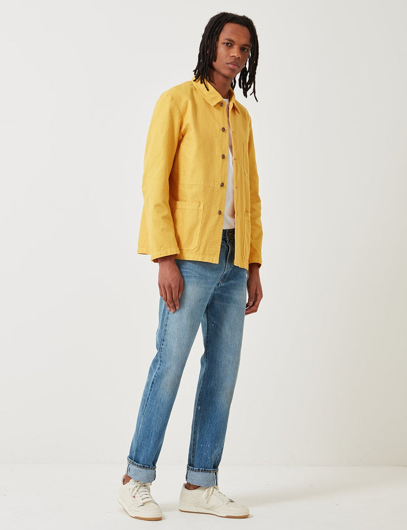 Vetra French Workwear Jacket Short (Dungaree Wash Twill) - Pineapple Yellow