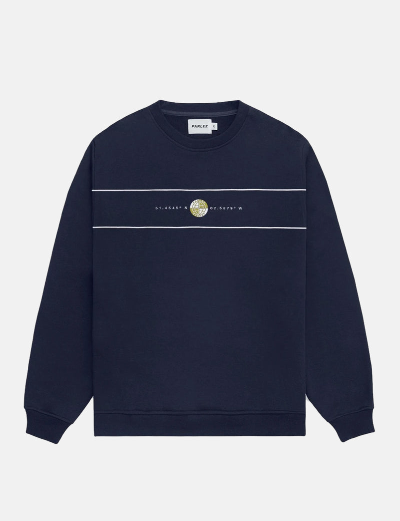 Parlez Sadler Crew Sweatshirt - Navy Blue