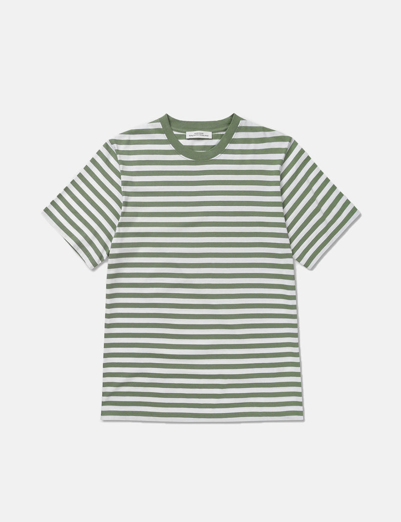 Wood Wood Sami Classic Stripe T-Shirt - Light Green