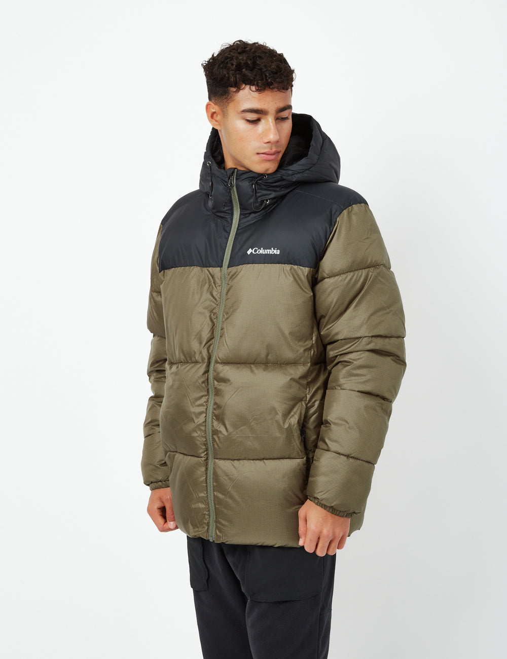 Columbia Puffect Hooded Jacket - Stone Green/Black I UE. – URBAN