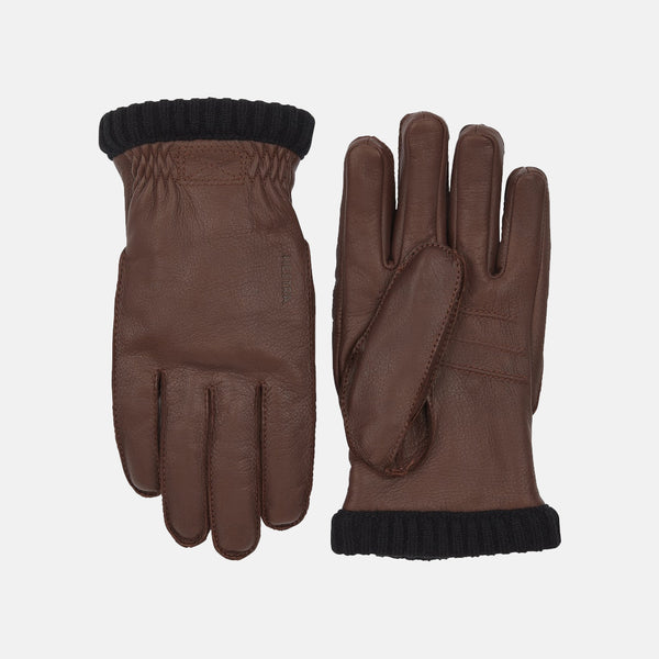 Hestra Deerskin Primaloft Rib Gloves - Chocolate | URBAN EXCESS