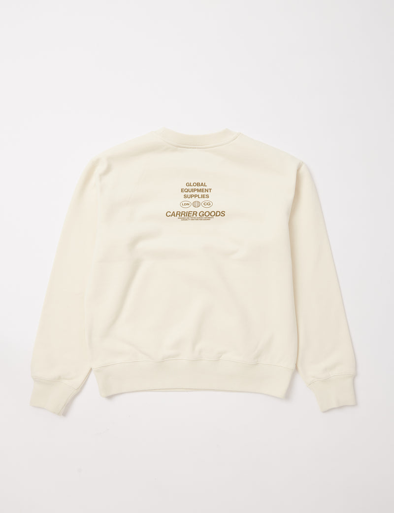 Carrier Goods Logo Crew Sweatshirt - Ecru