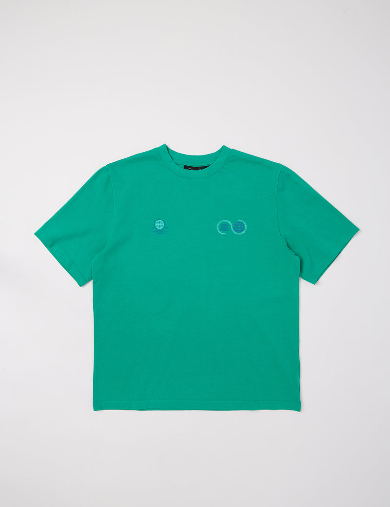 Purple Mountain Observatory Logo T-Shirt - Tennis Green