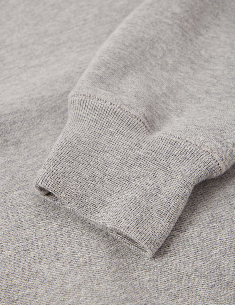 Bhode Pigment Dyed 1/4 Zip Sweat (Organic/Canada Origin, 16oz) - Archive Grey