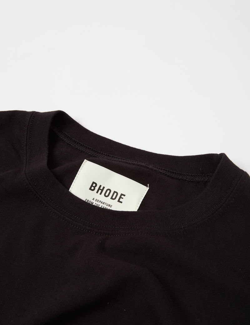 Bhode Long Sleeve T-Shirt (Organic/Canada Origin, 9oz) - Black