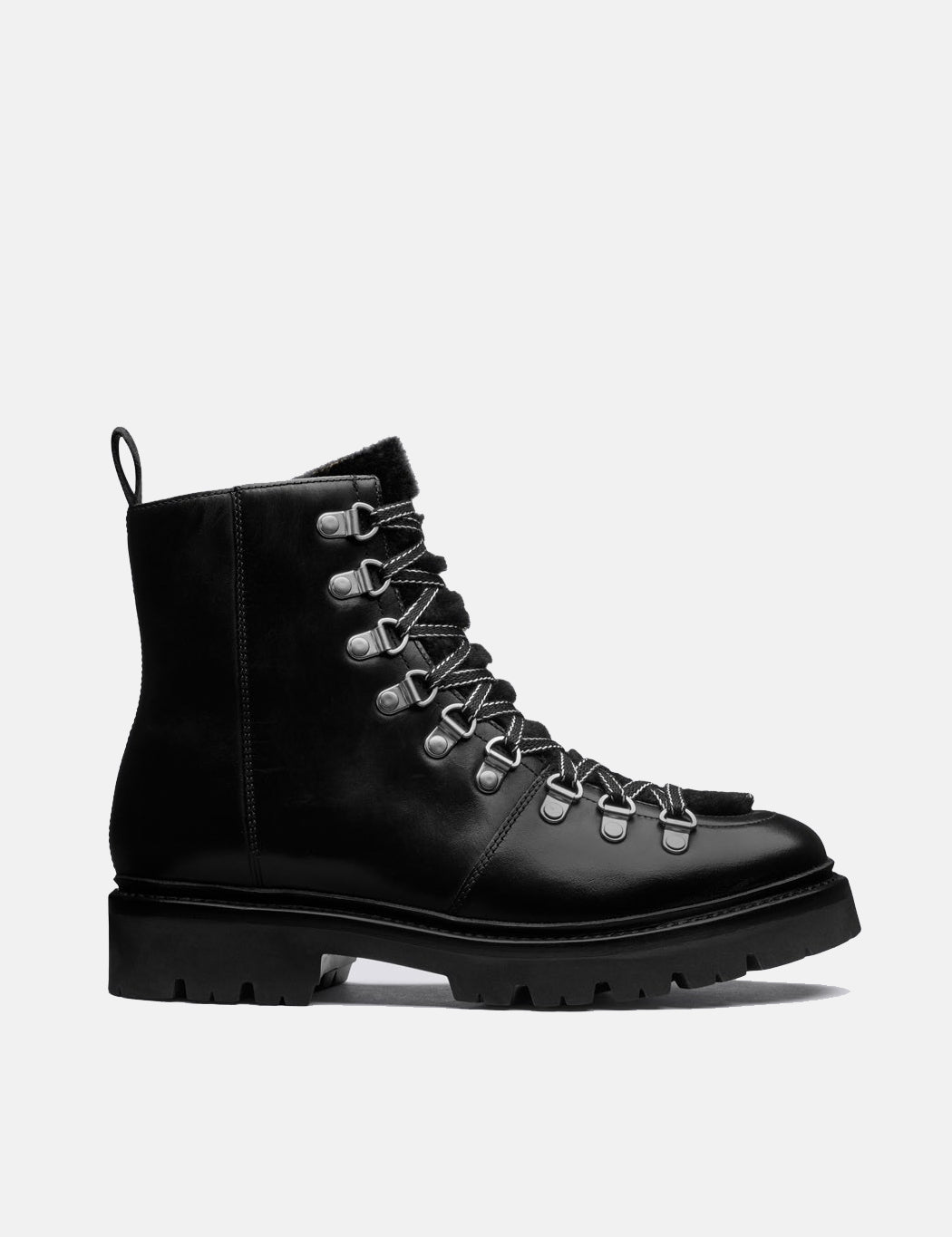 Womens Grenson Nanette Boot Leather/Shearling - Black | URBAN EXCESS.