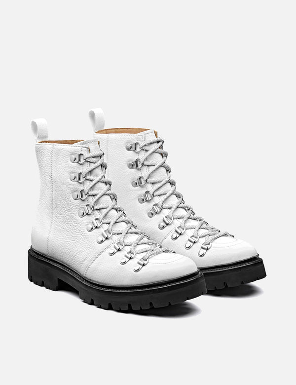 Womens Grenson Nanette Hiker Boots (Softie Leather) - White/Black Sole