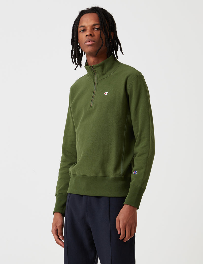 Champion Reverse Weave Half Zip Sweatshirt - Green