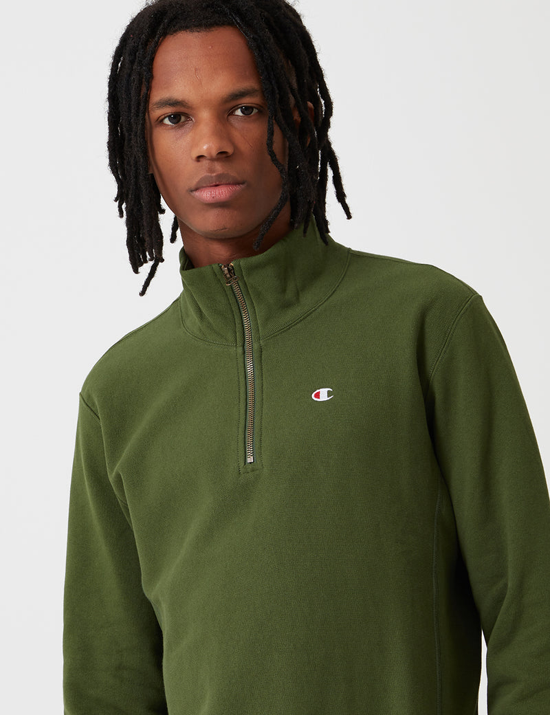 Champion Reverse Weave Half Zip Sweatshirt - Green